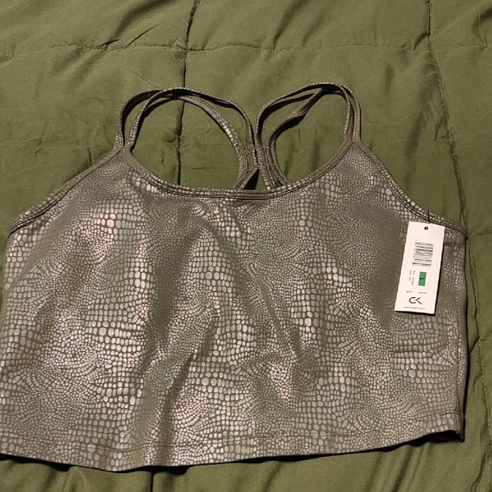 Calvin Klein Gray Textured Sports Bra *Bnwt*